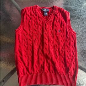 Kids Polo by Ralph Lauren V-Neck Red Sweater Vest